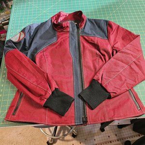 Volante "Borderlands" Licensed Red and Navy Cotton-Twill Zip-Up Jacket, Size 43W
